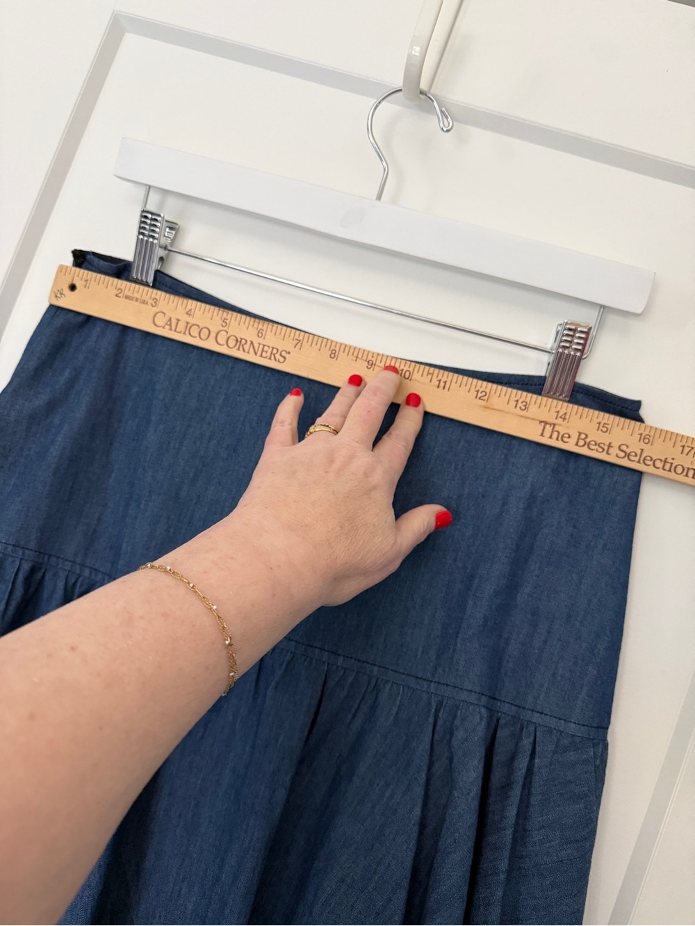 Corey Lynn Calter Chambray Lightweight Denim Drop Waist Mini Skirt Size 10 - Picture 9 of 10